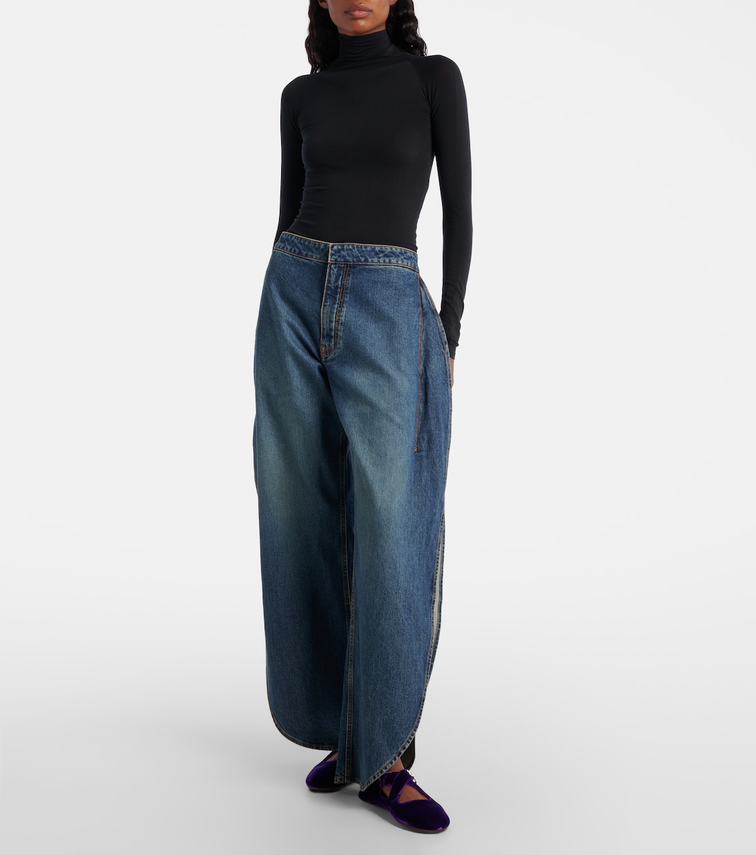 Criss Cross velvet Mary Jane flats | Alaïa