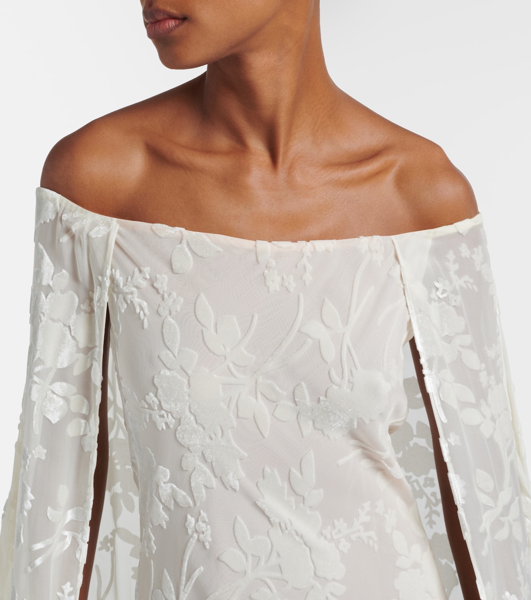 Floral satin jacquard maxi skirt | Rodarte