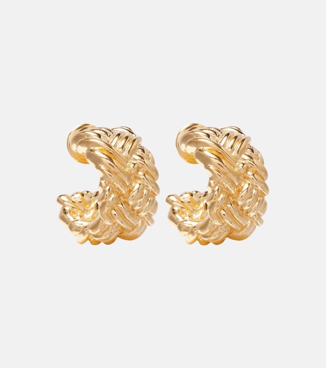 Intreccio Large gold-plated earrings | Bottega Veneta