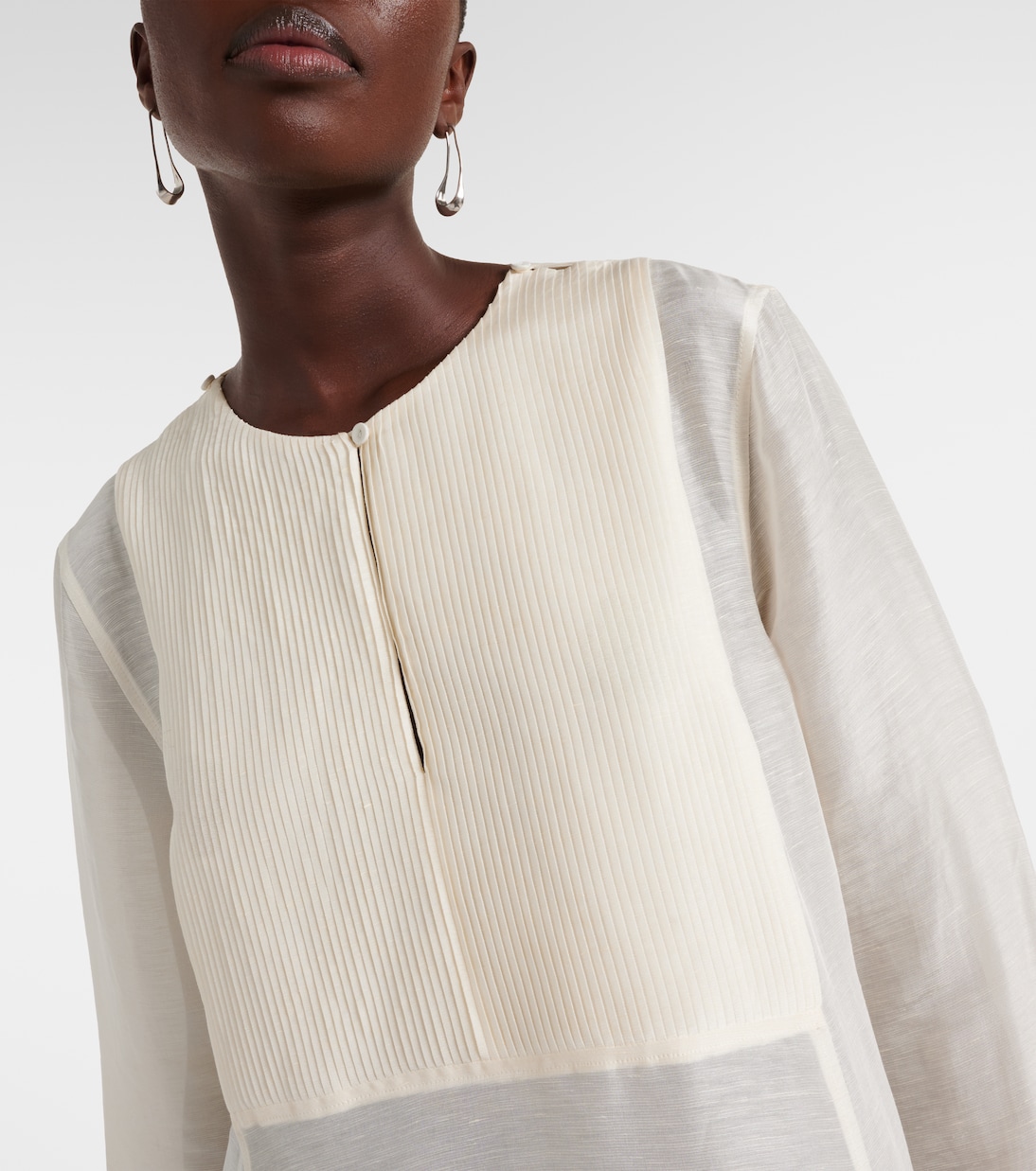 Pleated linen and silk kaftan | Tory Burch