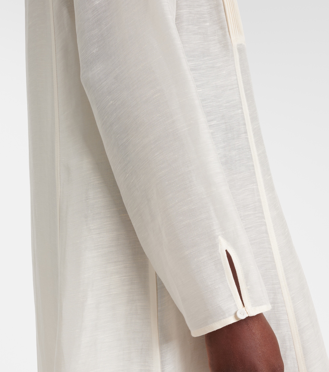 Pleated linen and silk kaftan | Tory Burch