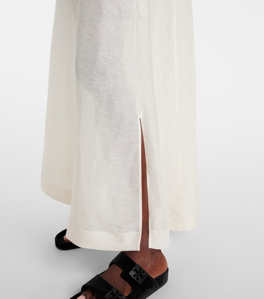 Pleated linen and silk kaftan | Tory Burch