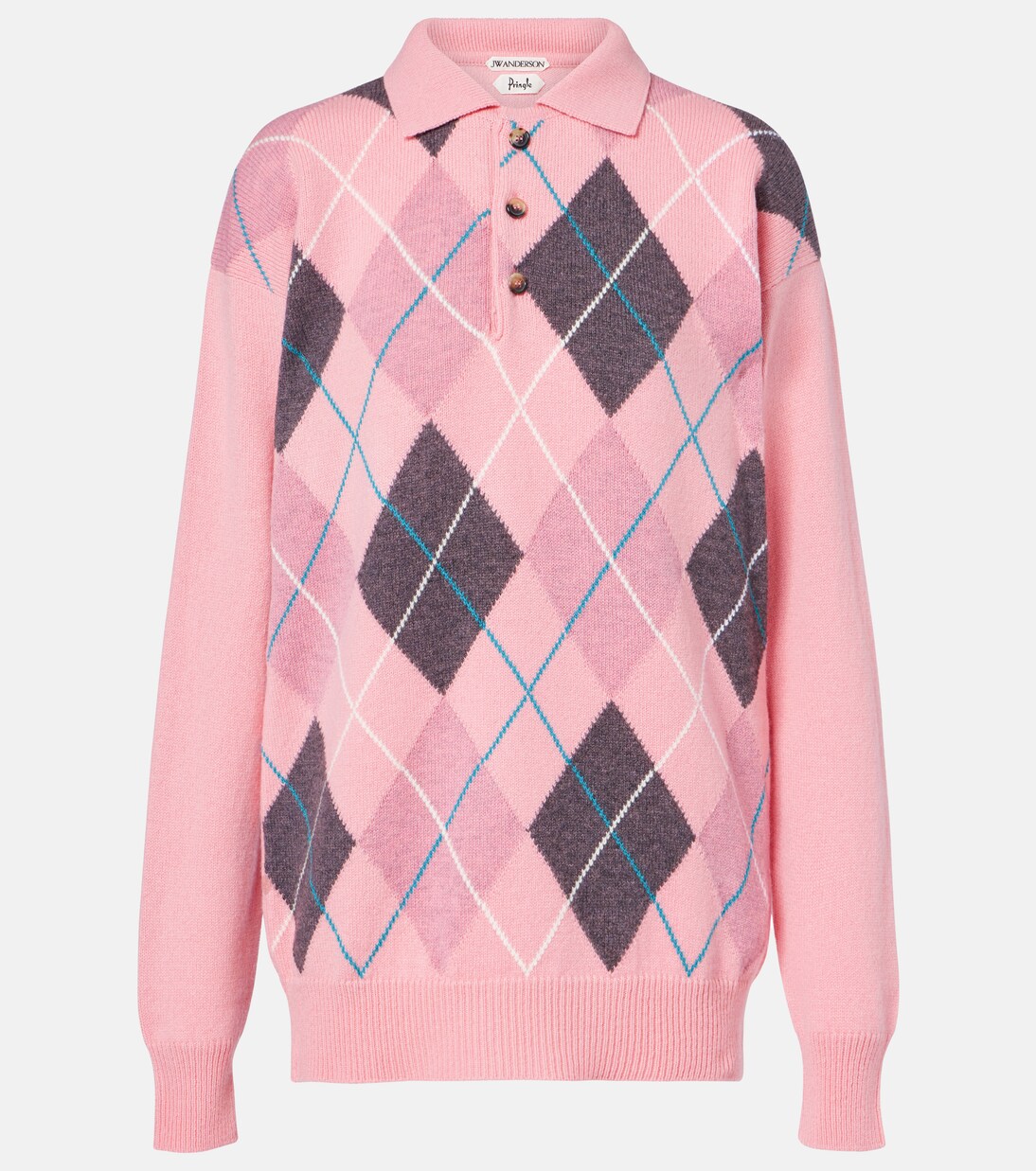 Argyle wool polo sweater | JW Anderson