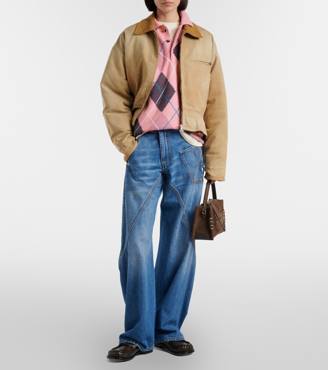 Argyle wool polo sweater | JW Anderson