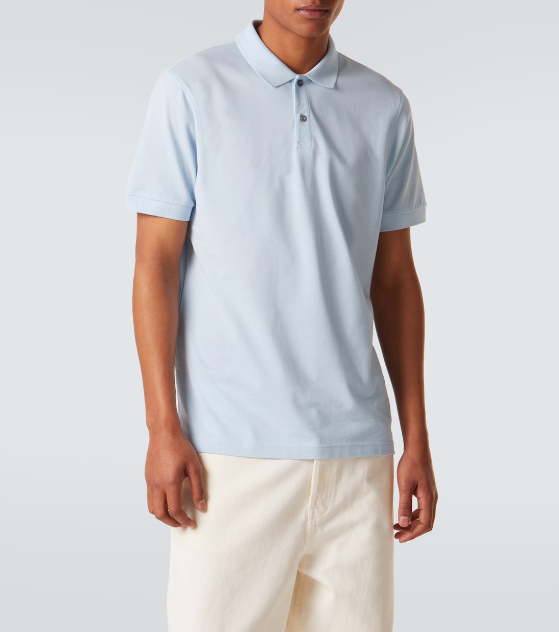 Riviera cotton mesh polo shirt | Sunspel