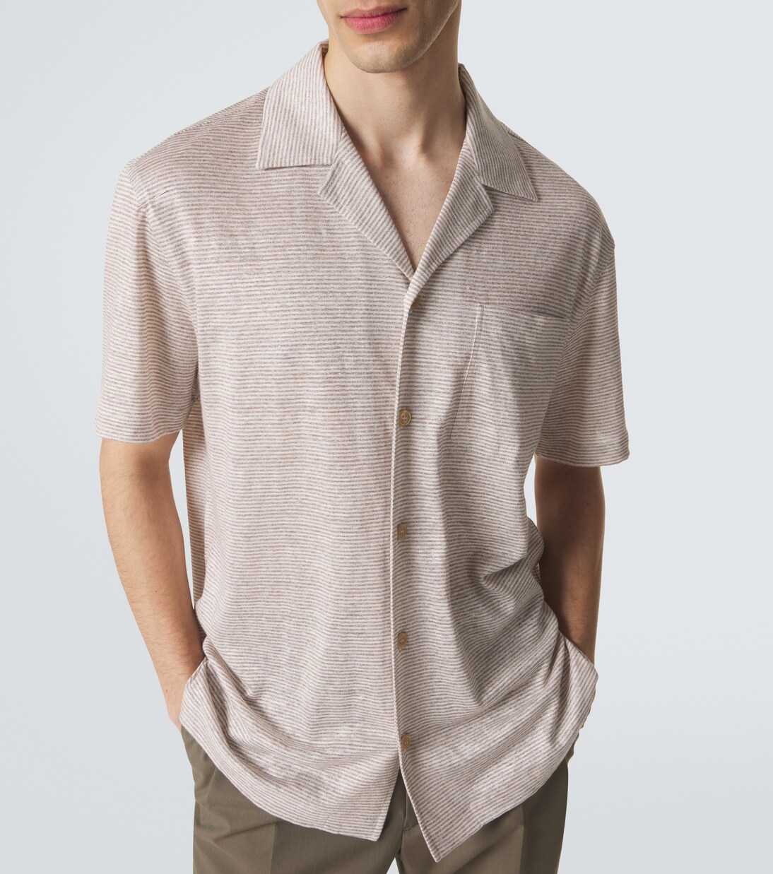 Striped linen and cotton shirt | Brioni