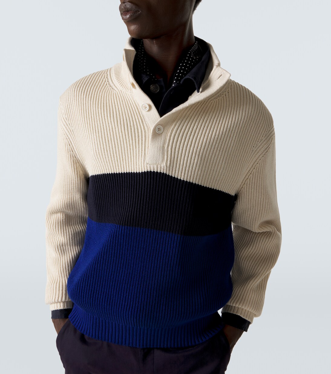 Colorblocked cotton and silk sweater | Dunhill