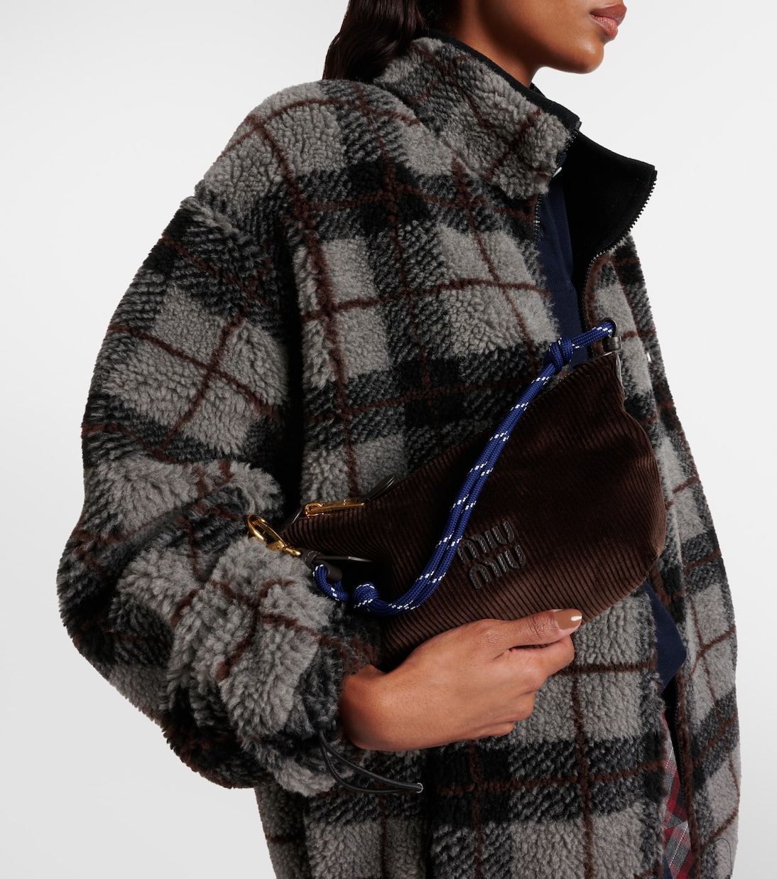 Bolso al hombro de pana de algodón | Miu Miu