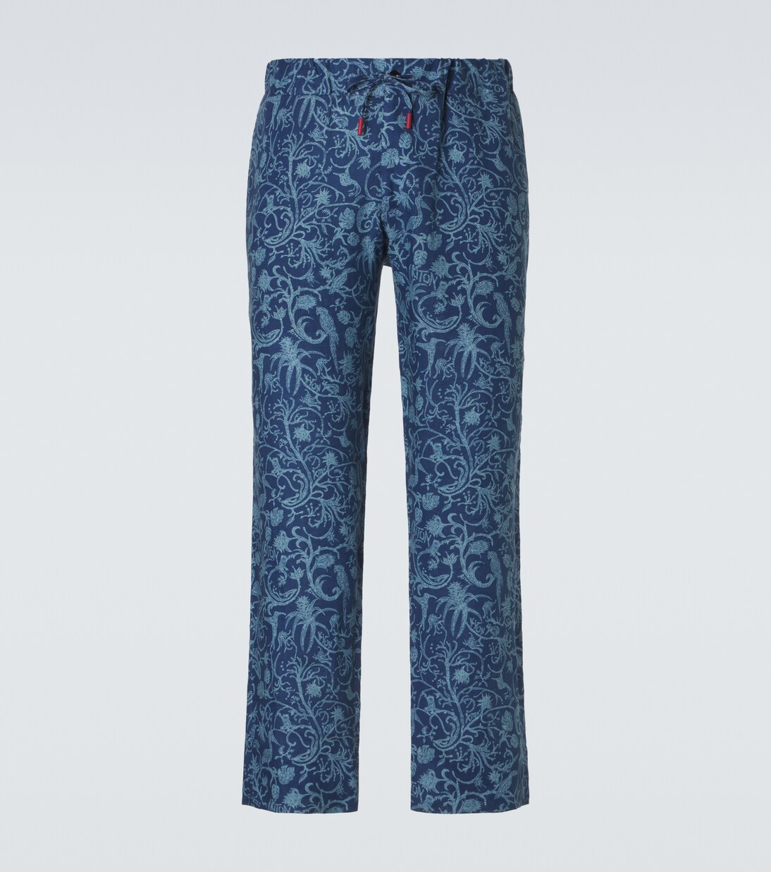 Printed linen straight pants | Kiton