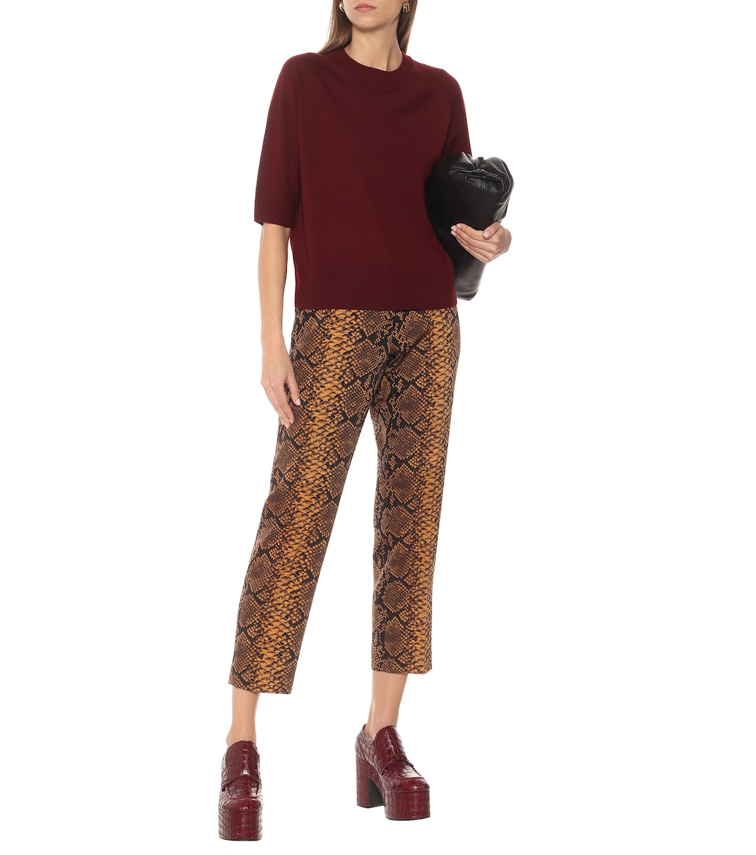 Snake-print high-rise wool pants | Dries Van Noten