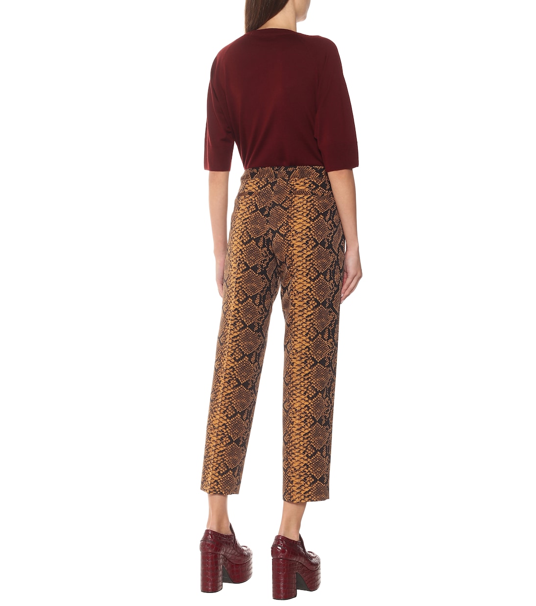 Snake-print high-rise wool pants | Dries Van Noten