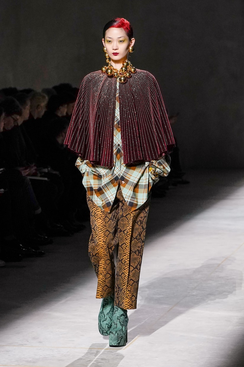 Snake-print high-rise wool pants | Dries Van Noten