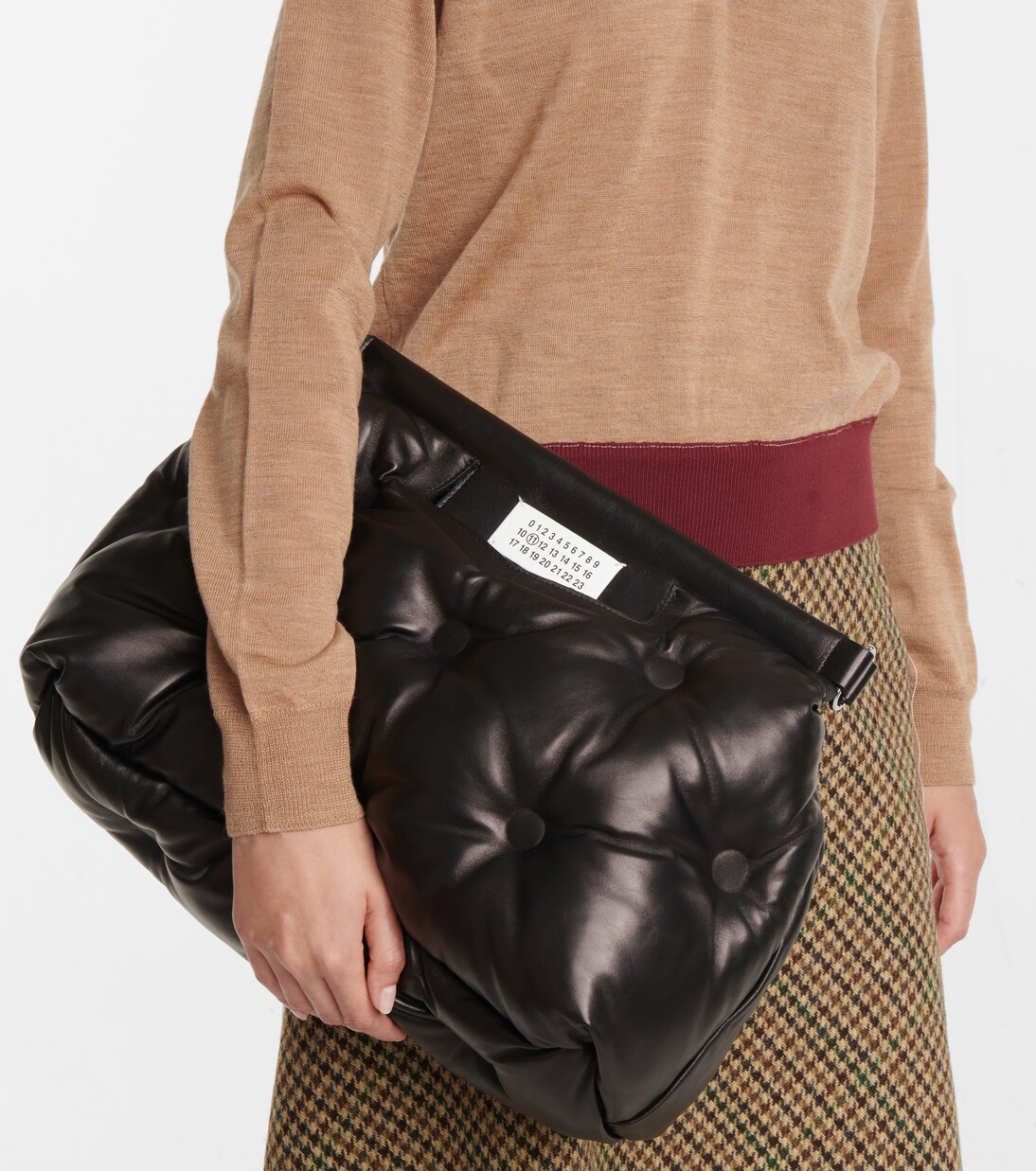 Borsa a spalla Glam Slam Medium in pelle in Nero Maison Margiela Mytheresa