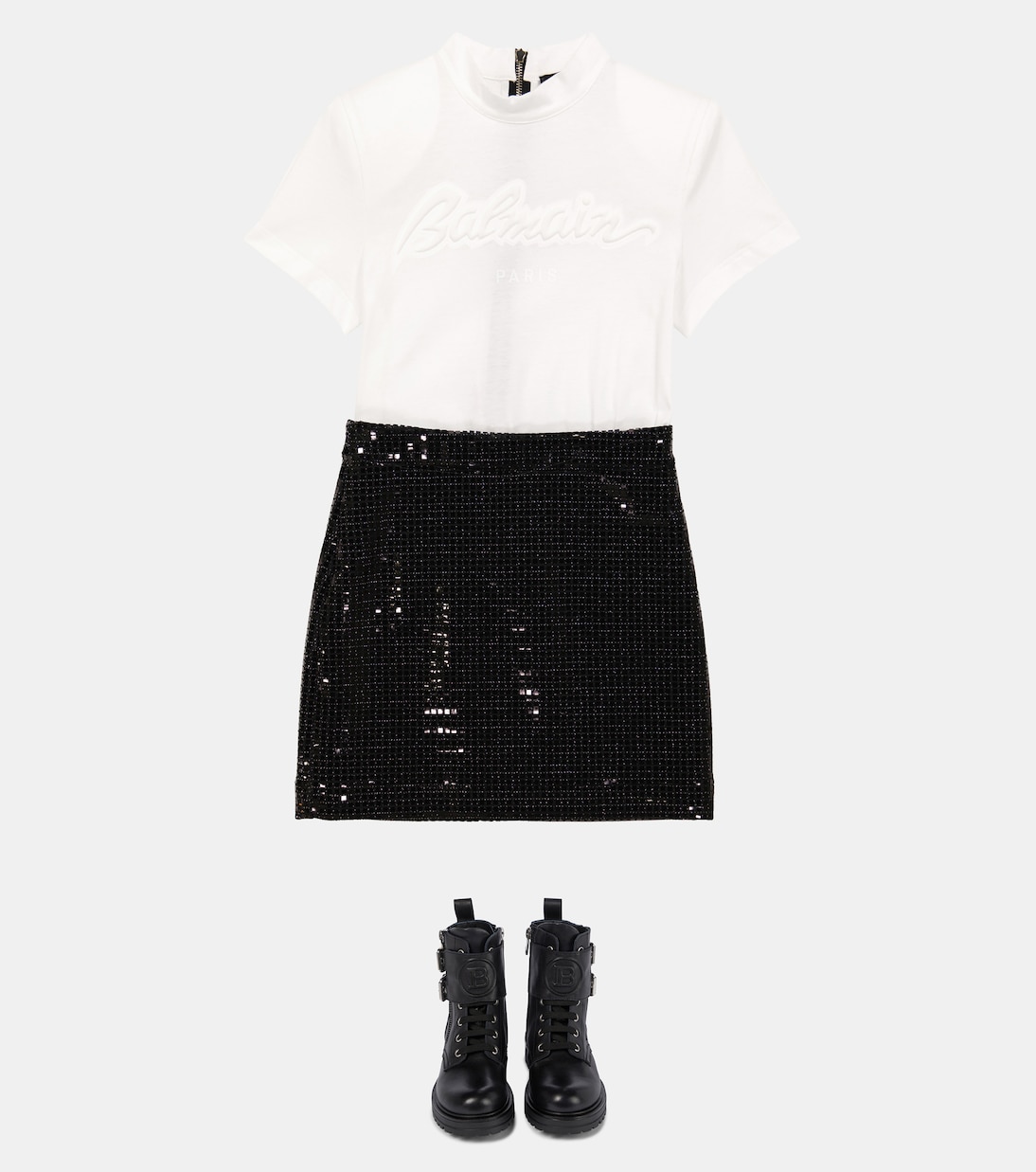 Verziertes Kleid aus Baumwolle | Balmain Kids