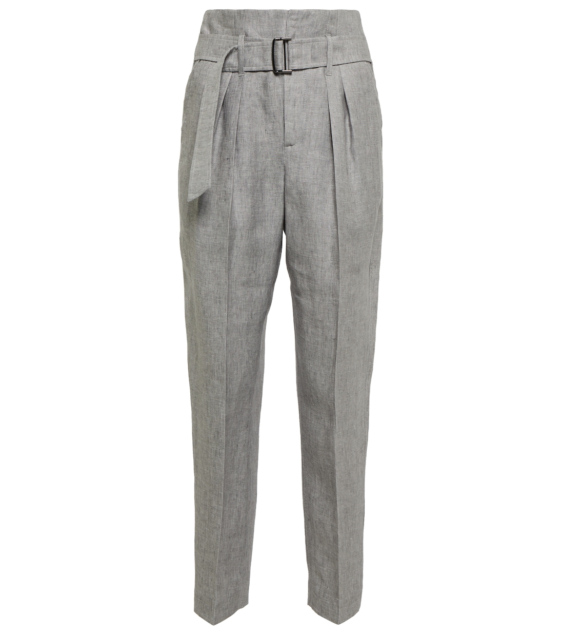 High-rise linen-blend pants | Brunello Cucinelli