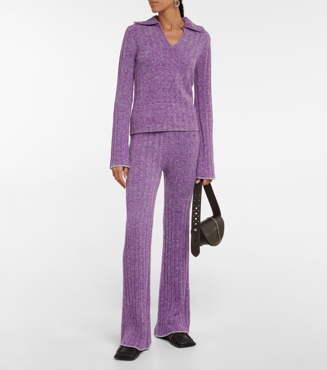Pantalones flared en mezcla de lana | Acne Studios