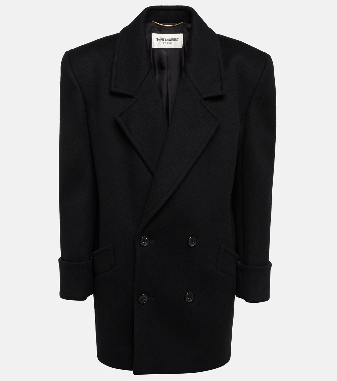 Saint laurent double breasted coat hotsell