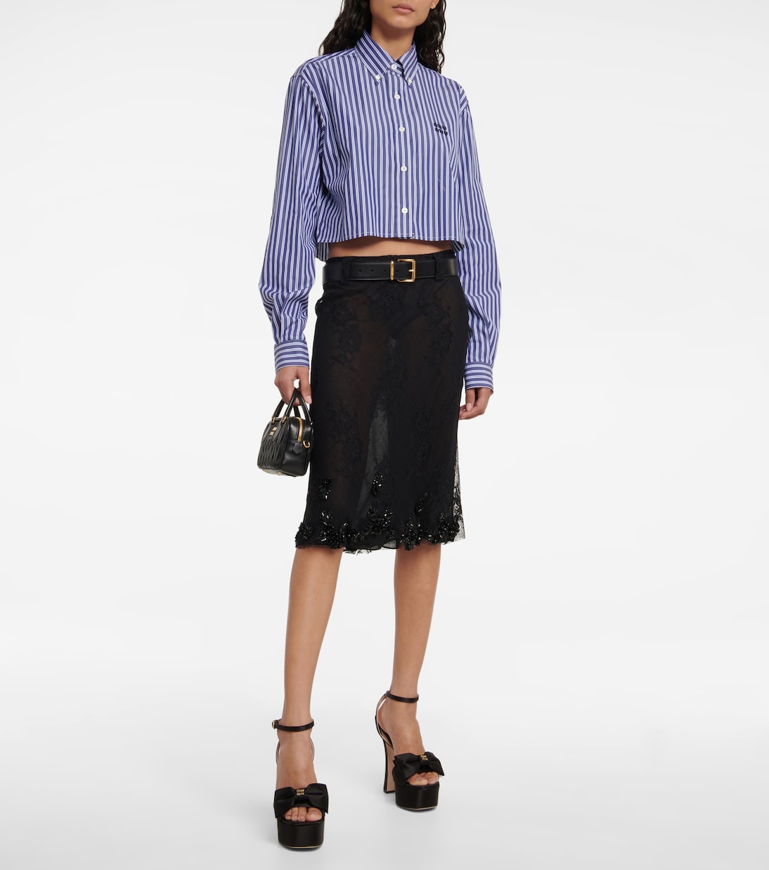 Cropped-Hemd aus Baumwolle | Miu Miu