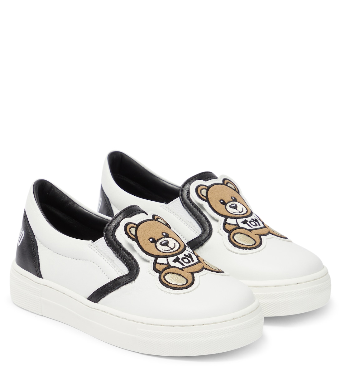 Sneakers in pelle con orsetto | Moschino Kids