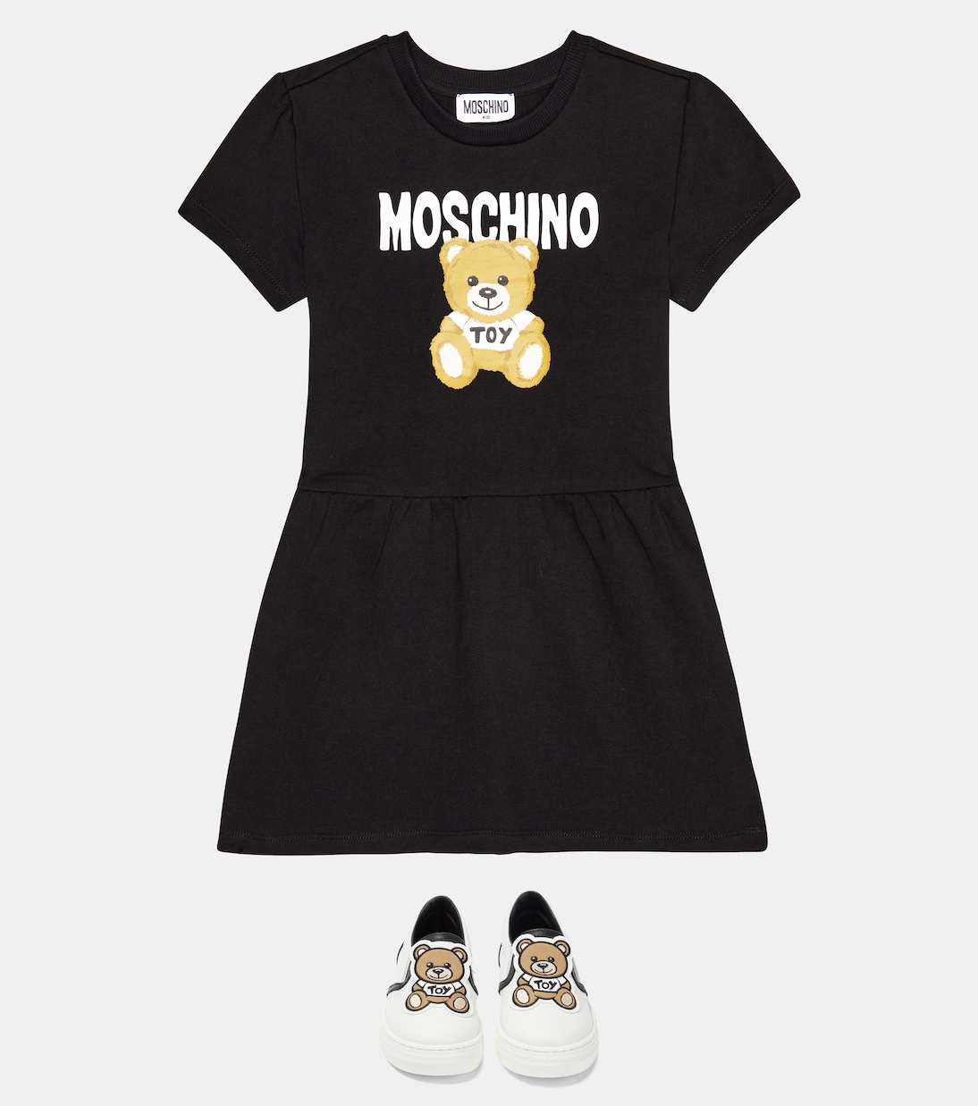 Sneakers in pelle con orsetto | Moschino Kids