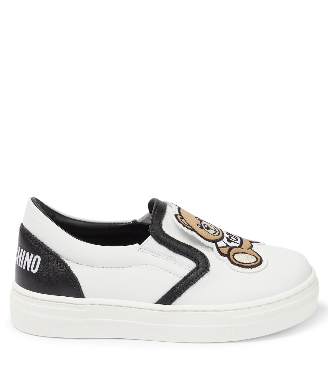 Sneakers in pelle con orsetto | Moschino Kids
