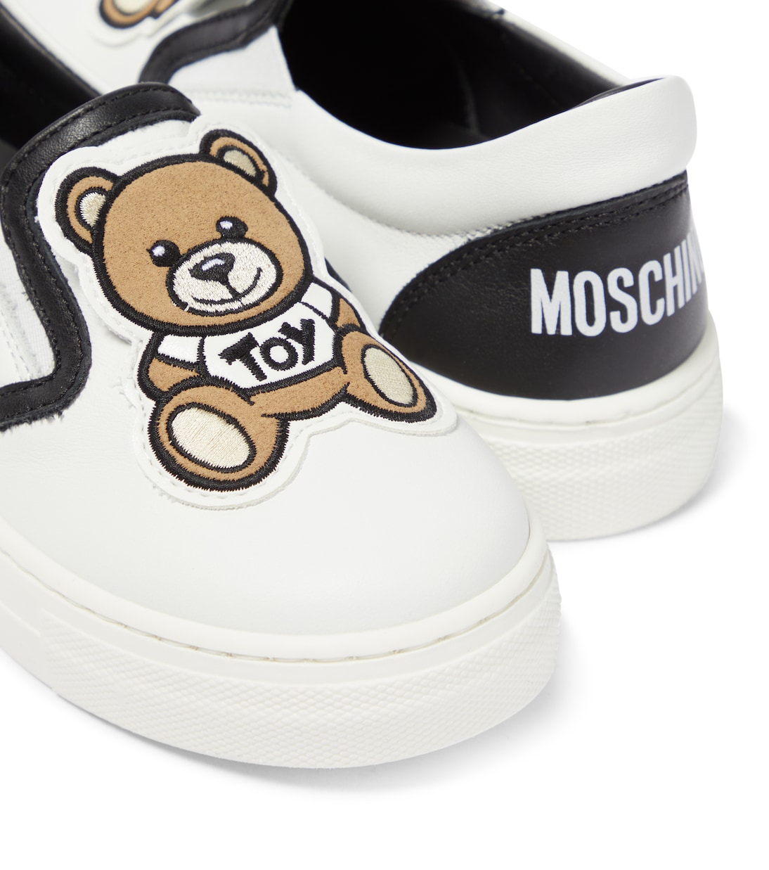 Sneakers in pelle con orsetto | Moschino Kids