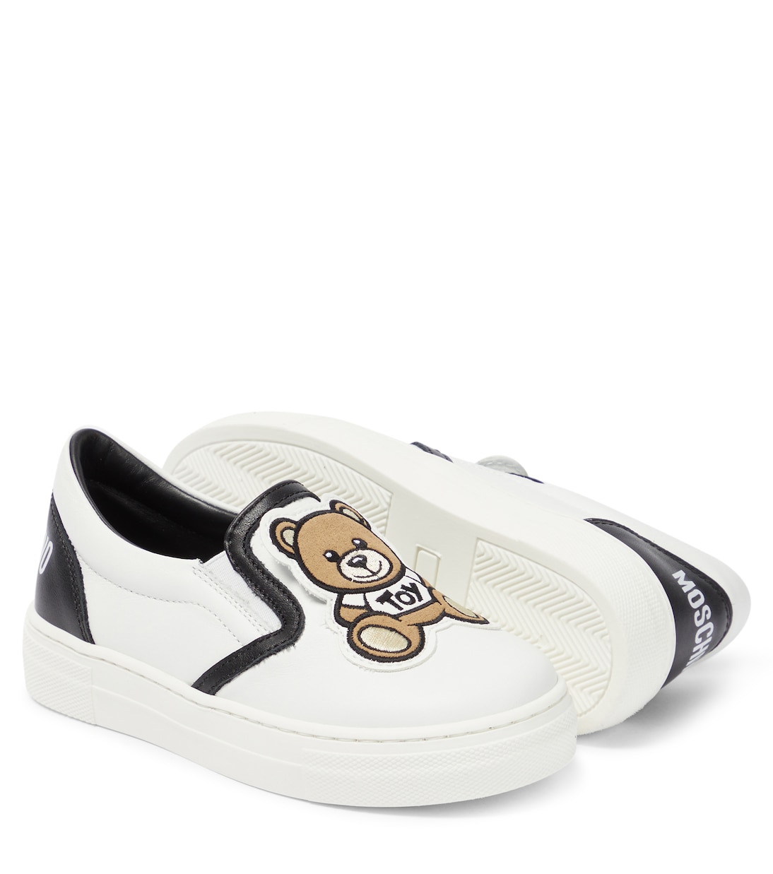 Sneakers in pelle con orsetto | Moschino Kids