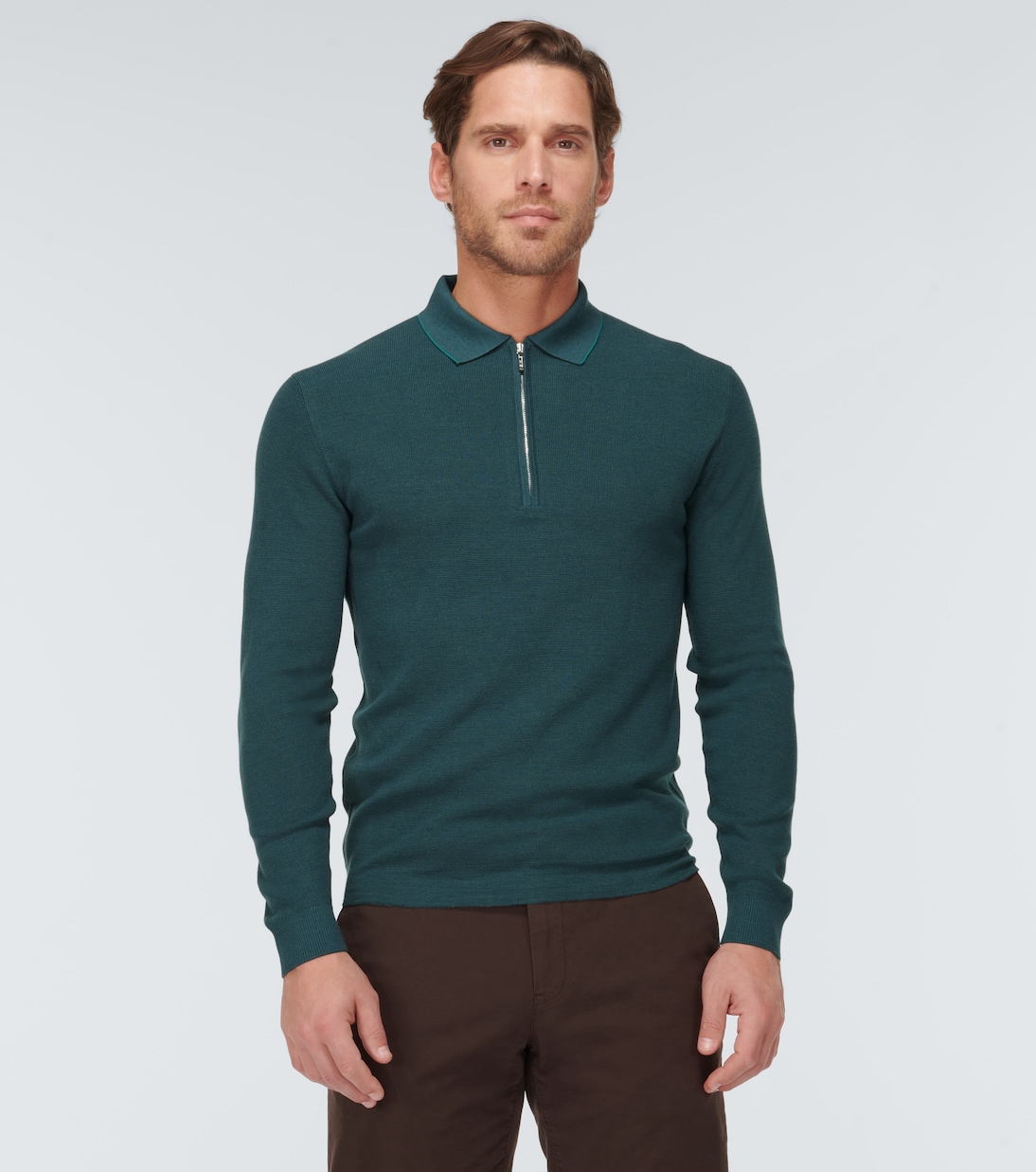 Polo Zip Ridge in lana e seta | Loro Piana