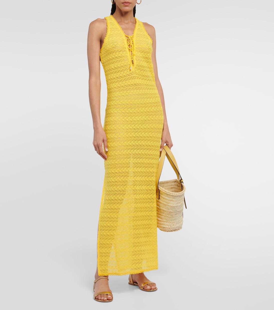 Vestido largo Maddie con cuello en pico | Melissa Odabash