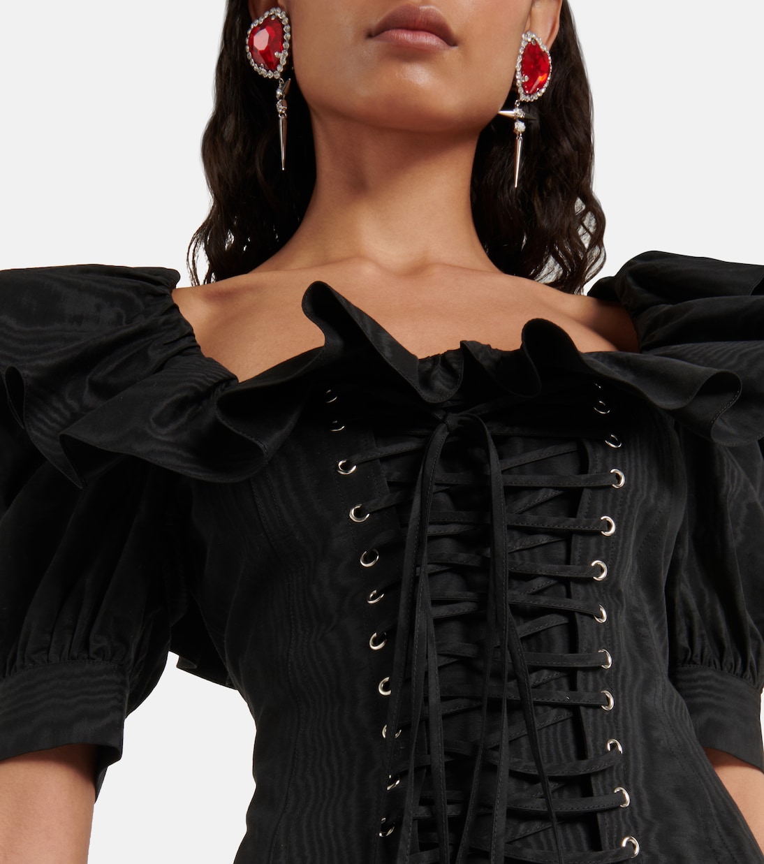 Ruffled puff-sleeve minidress | Alessandra Rich