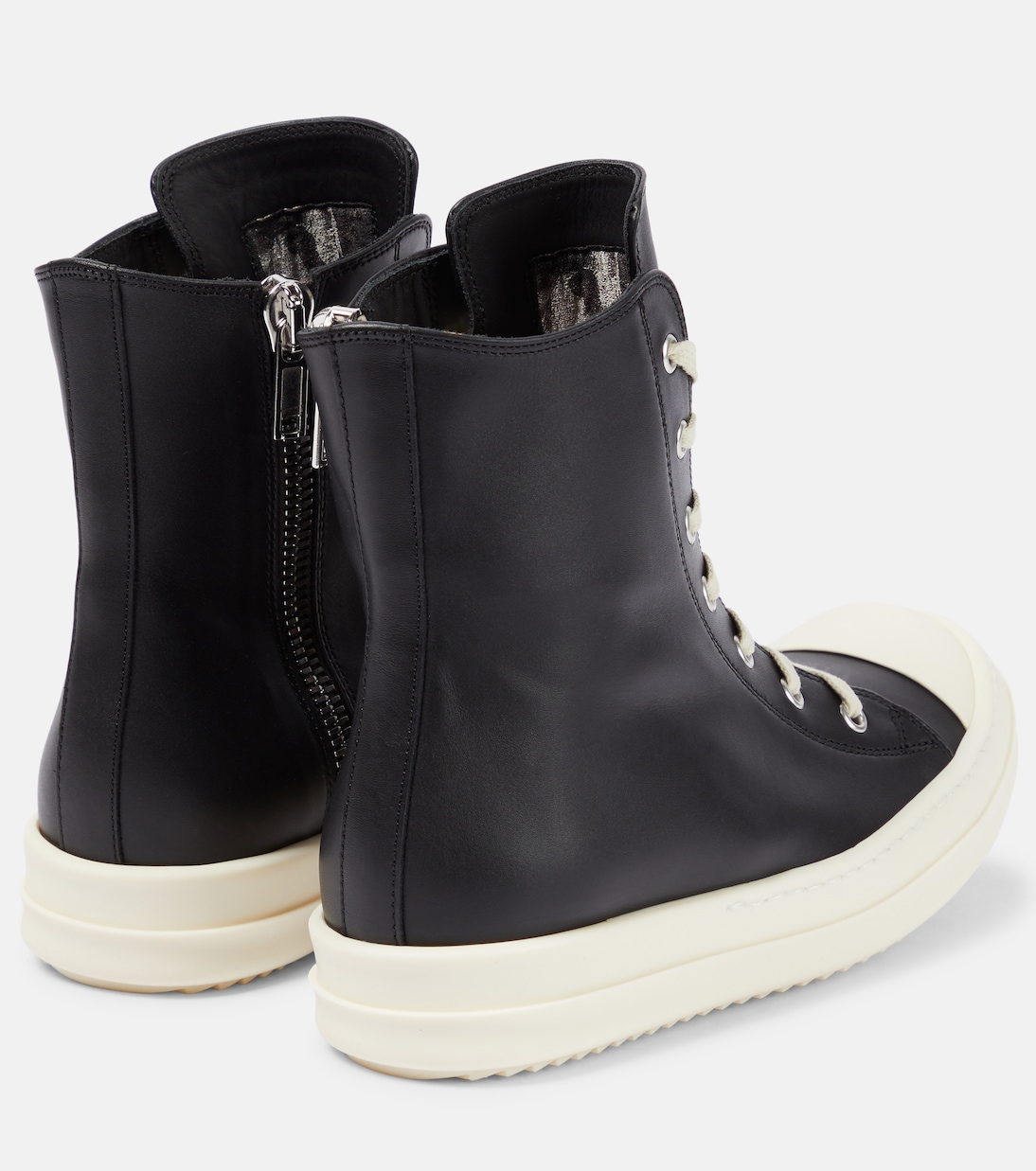 Black leather high top deals