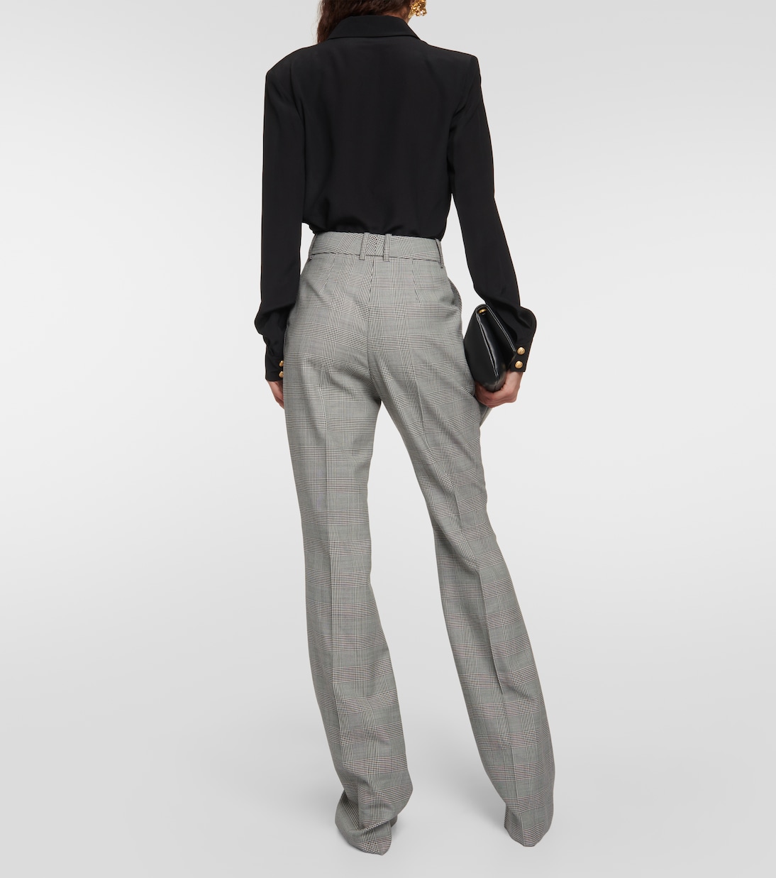 Checked wool flared pants | Balmain