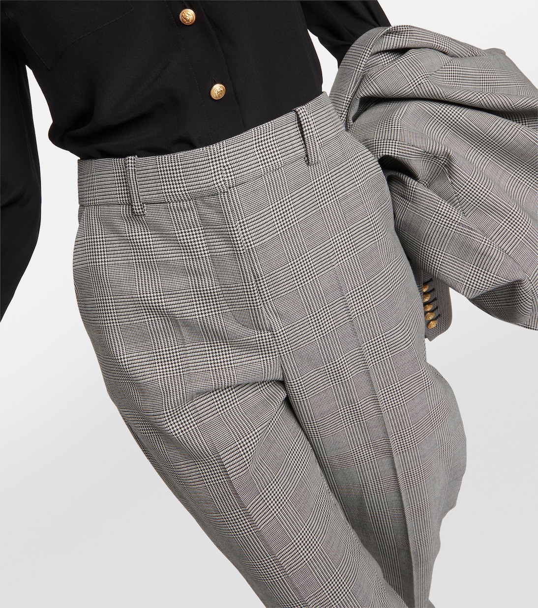 Checked wool flared pants | Balmain