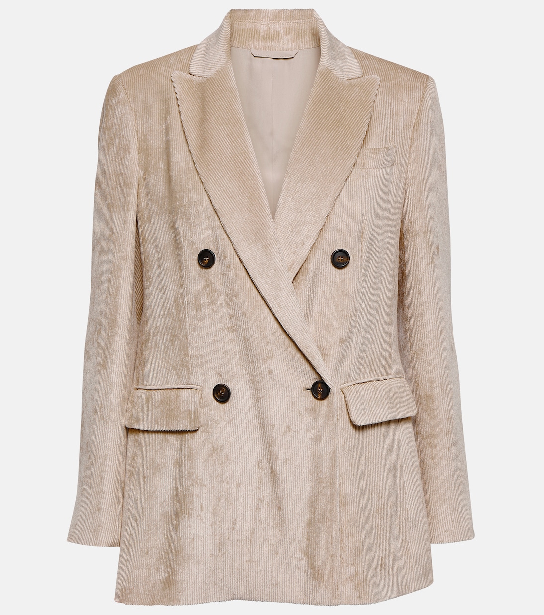 Double-breasted corduroy velvet blazer | Brunello Cucinelli