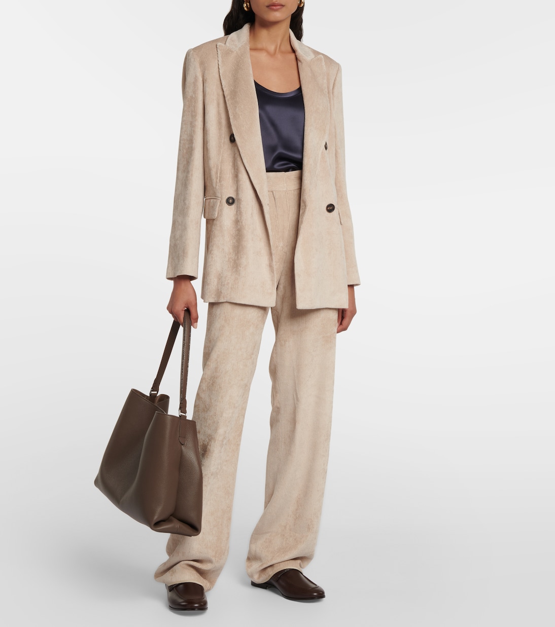 Double-breasted corduroy velvet blazer | Brunello Cucinelli
