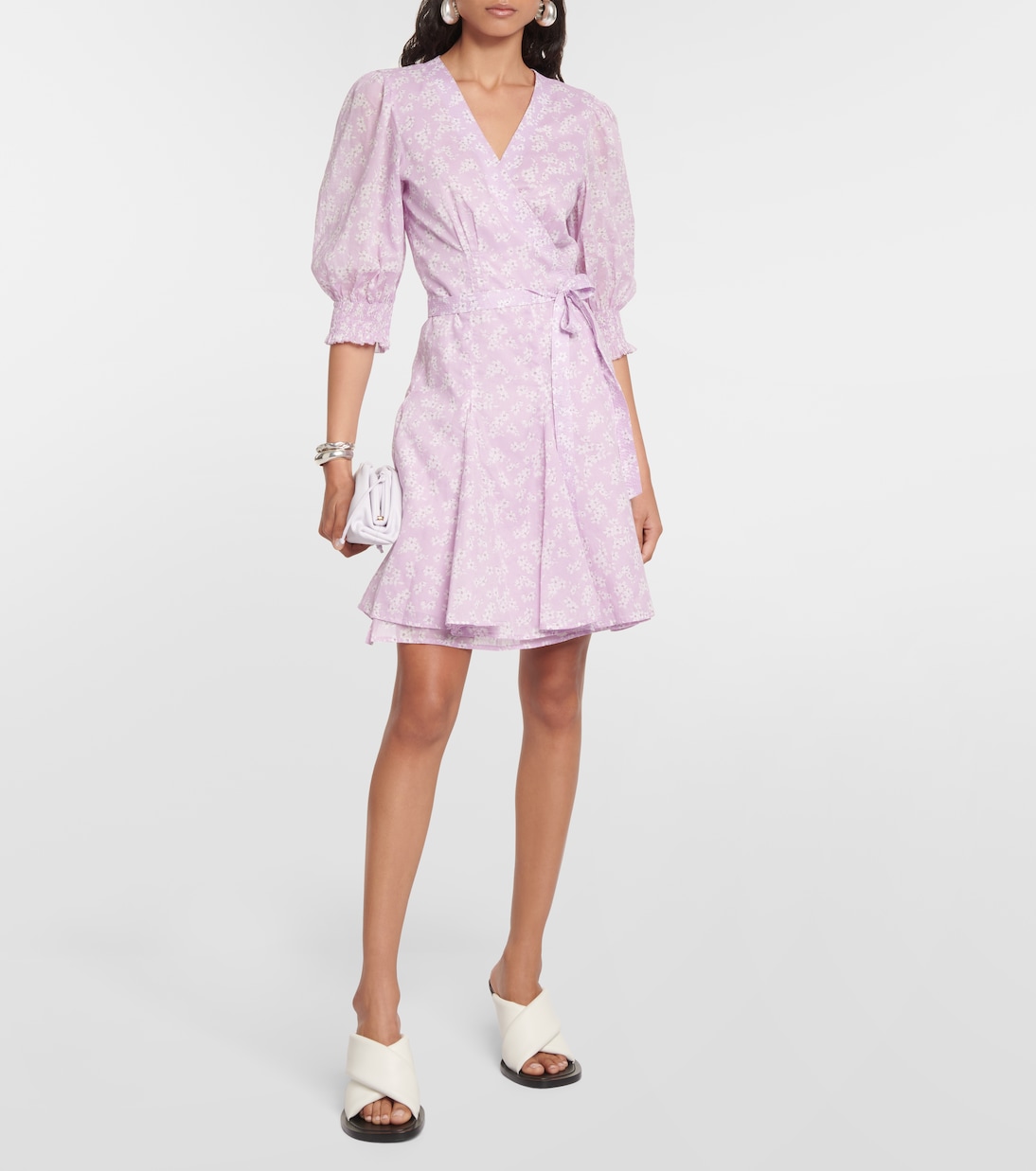 Floral cotton wrap minidress | Polo Ralph Lauren