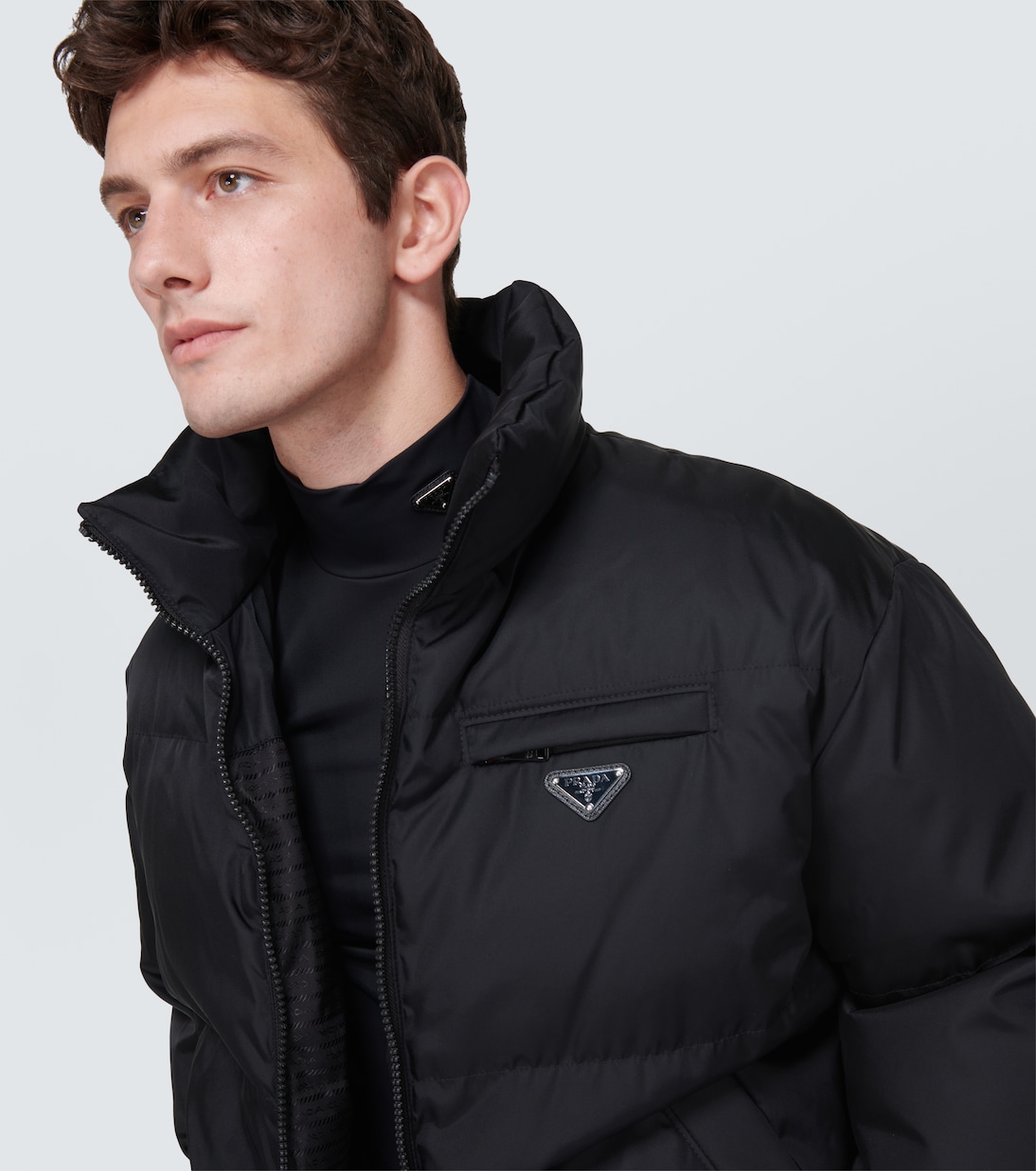 Prada black puffer coat clearance