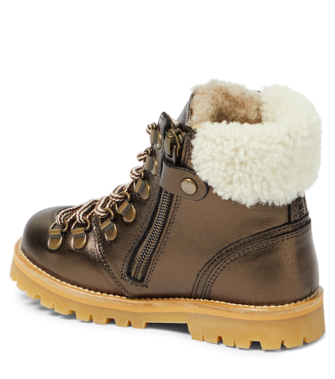 Schnürstiefel aus Leder mit Shearling | Petit Nord