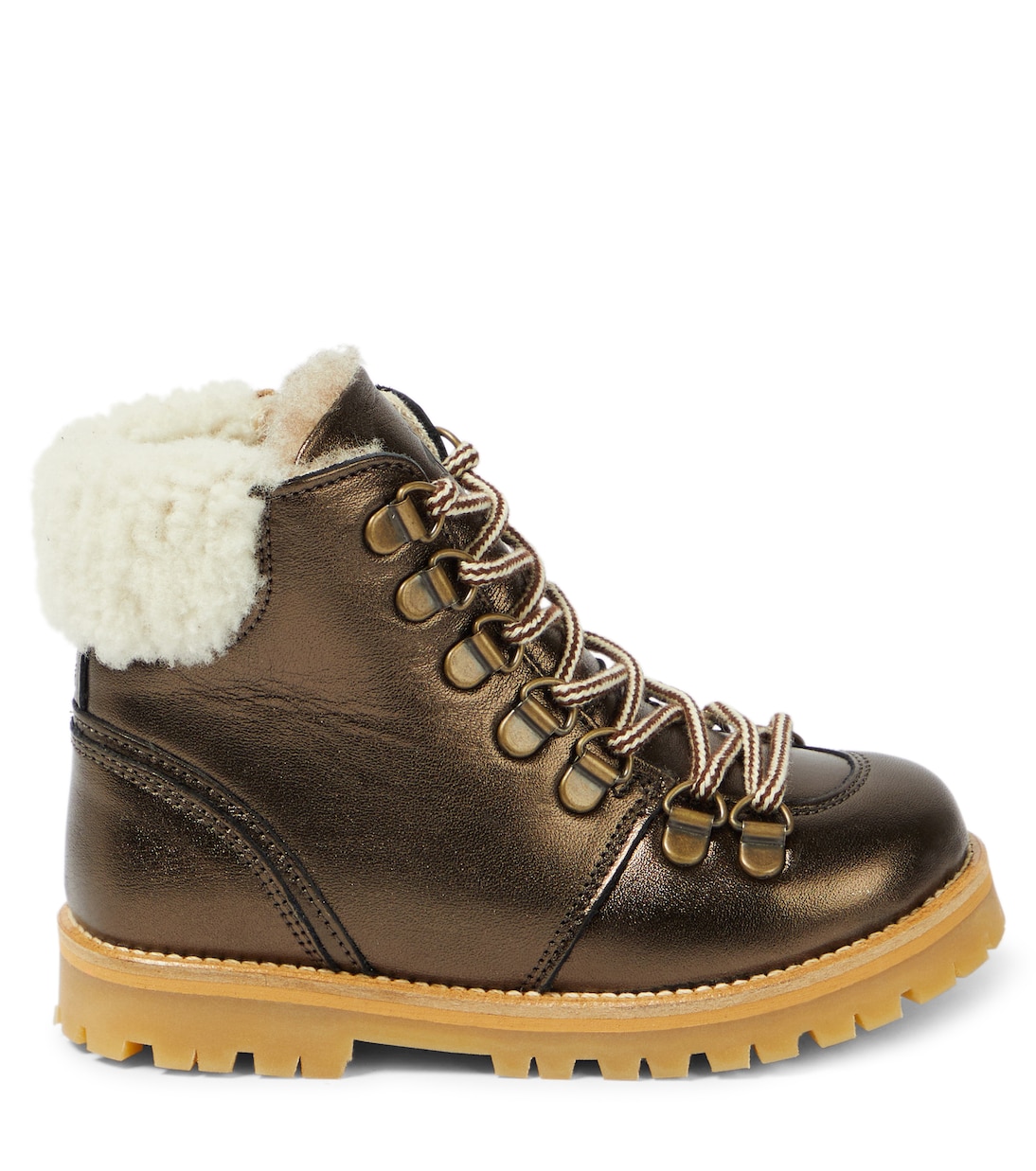 Schnürstiefel aus Leder mit Shearling | Petit Nord