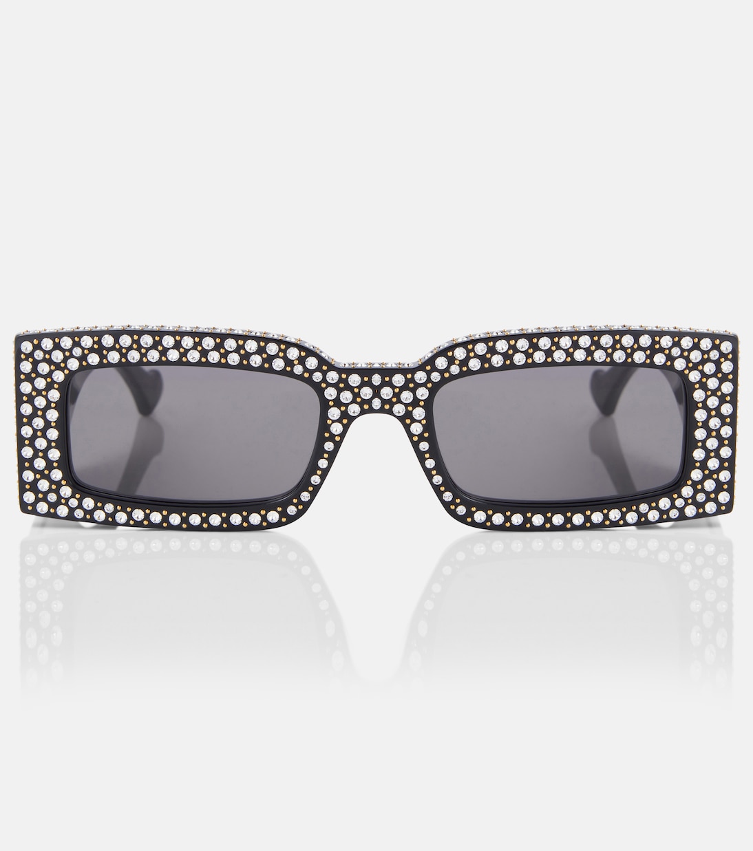 Double G polka-dot rectangular sunglasses | Gucci