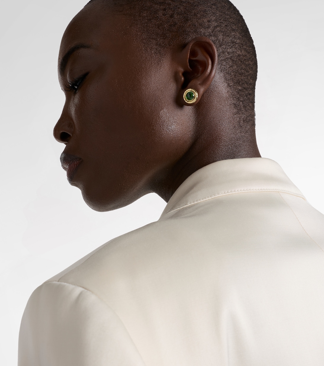 Pendientes Palm de oro de 18 ct con tsavoritas | Octavia Elizabeth