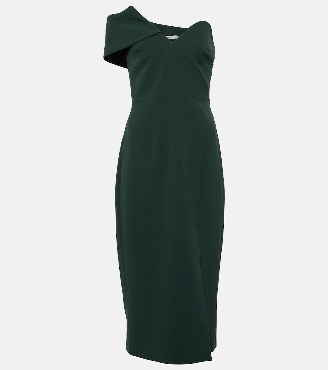 Vestido midi asimétrico Opal de crepé | Safiyaa