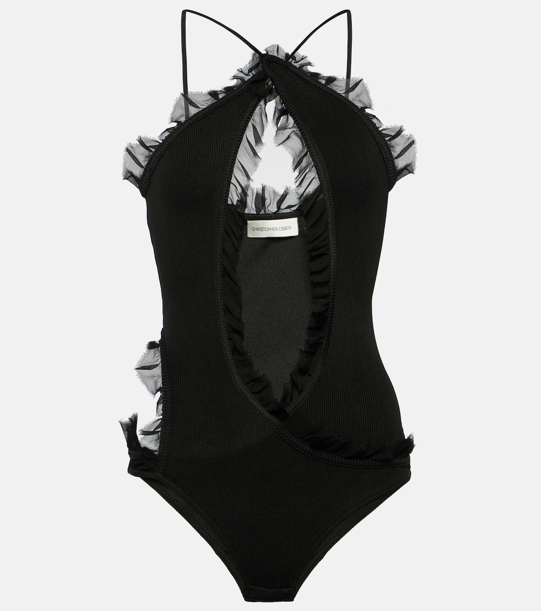 Carina georgette-trimmed bodysuit | Christopher Esber