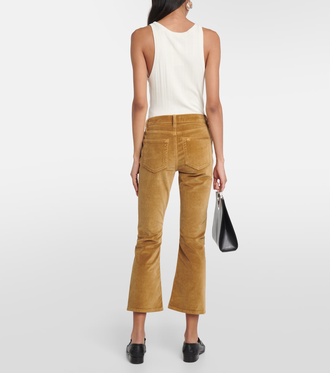 Le Crop Mini Boot Velveteen bootcut jeans | Frame