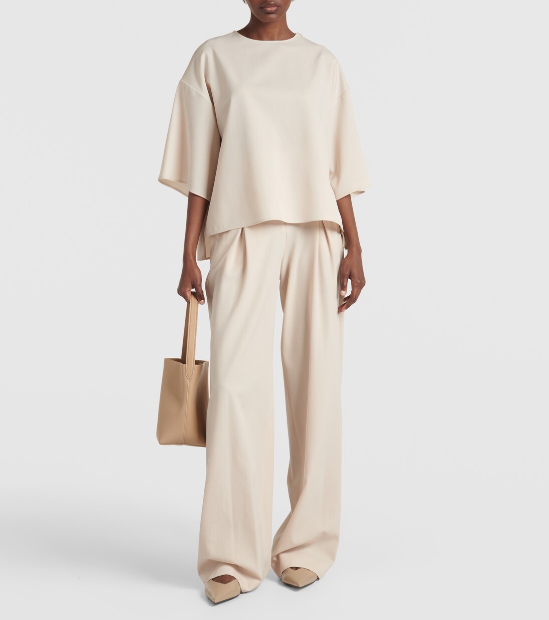 Weite High-Rise-Hose Faye aus Wolle | Fforme