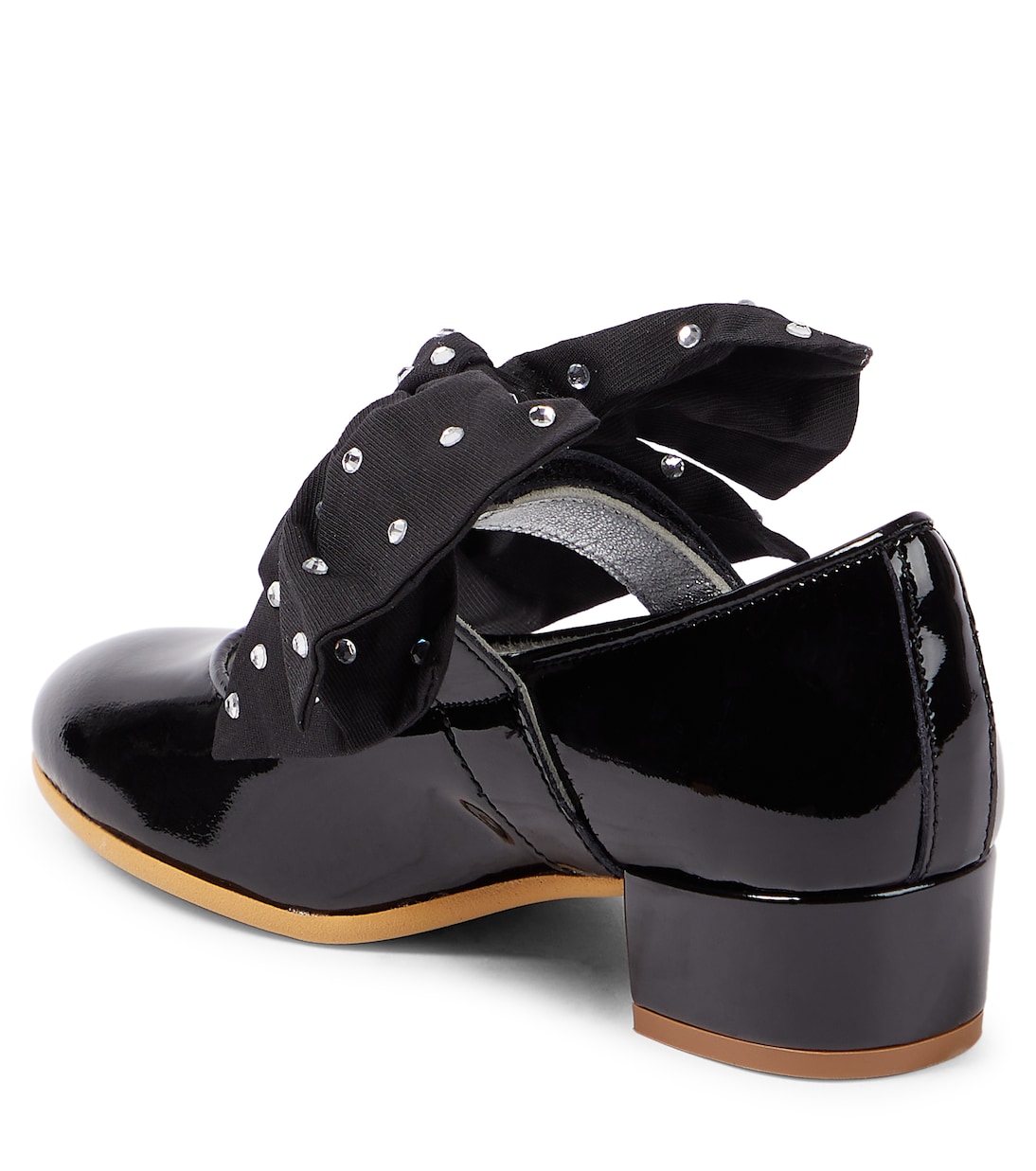 Bow-detail patent leather Mary Jane pumps | Monnalisa