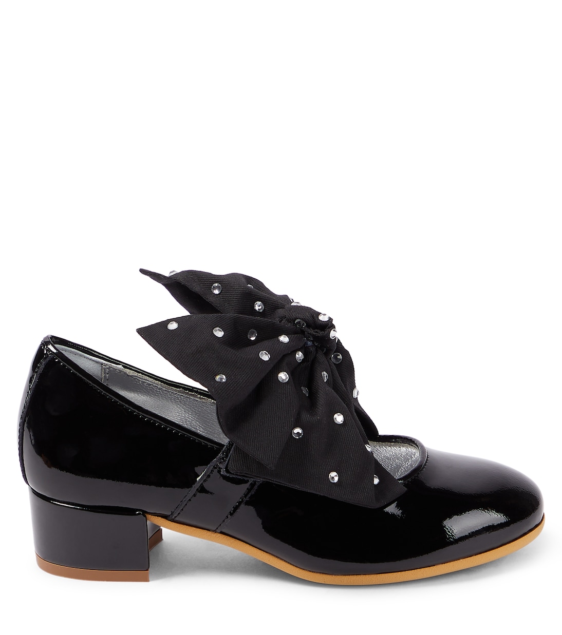 Bow-detail patent leather Mary Jane pumps | Monnalisa
