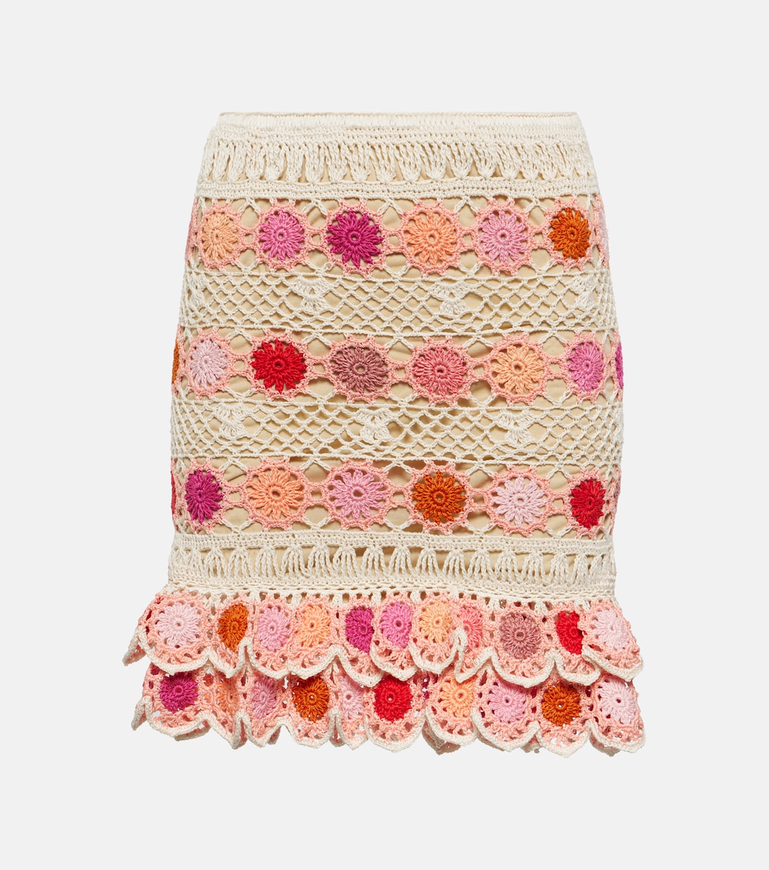 Minifalda Bouquet de algodón en croché | Anna Kosturova