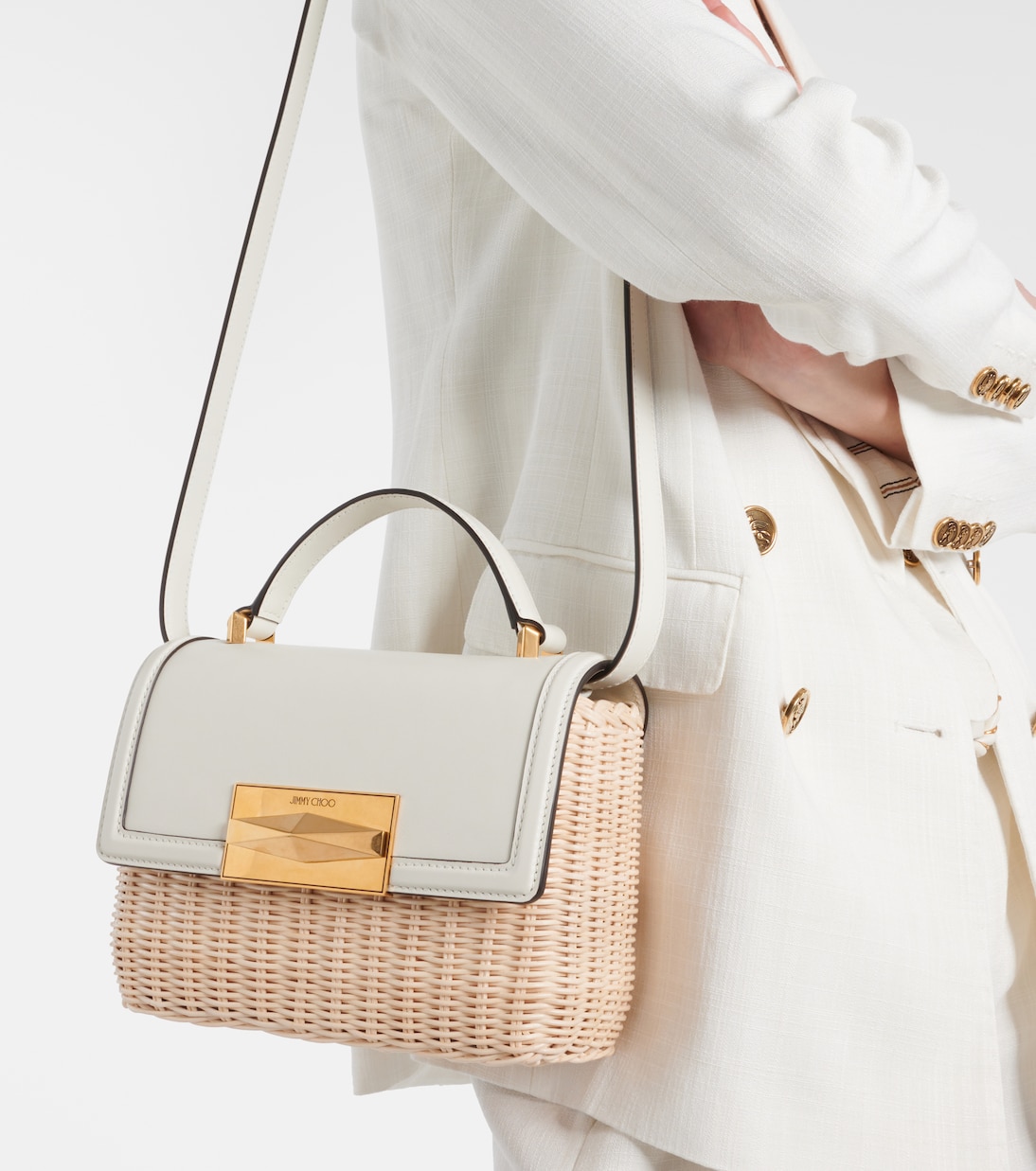 Borsa Diamond in vimini e pelle | Jimmy Choo