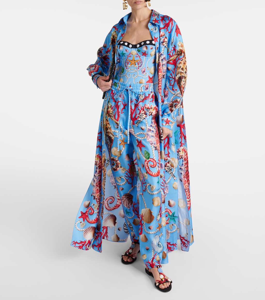 Capri printed silk straight pants | Dolce&Gabbana
